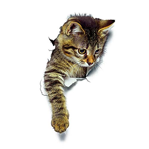 U/K PULABO 3D Nette Katze Wandkunst Aufkleber Bad Toilettendeckel Abdeckung Aufkleber Dekoration größe 3 3 Tragbar und Nützlich Nützliche von U/K