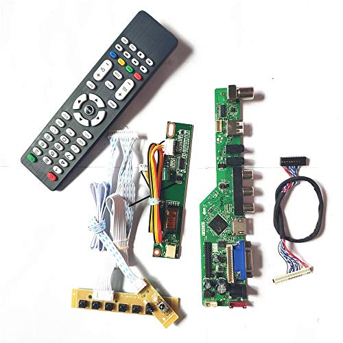 CLAA141WB02/A 1CCFL 30Pin LVDS LCD Display Panel T.V53 Controller Board VGA HDMI AV USB RF Fernbedienung + Inverter + Tastatur DIY Kit (CLAA141WB02A) von U/R