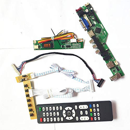 Für B141EW04 V3 V4 V5 LVDS 1CCFL 30Pin T.V53 Drive Card Board LCD Panel Monitor HDMI VGA USB AV Tastatur + Fernbedienung + Inverter DIY Kit (B141EW04 V4) von U/R