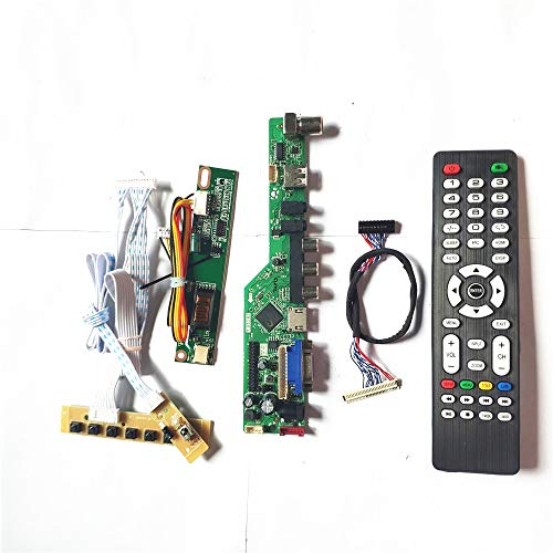 Für B154EW02 V6 V7 VGA HDMI AV USB RF T.V53 Controller Board 1CCFL 30Pin LVDS Fernbedienung + Wechselrichter + Tastatur LCD Display Panel DIY Kit (B154EW02 V7) von U/R