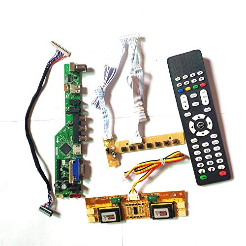 Für LM201WE3-TLF1/TLF2 T.V56 Controller-Platine Fernbedienung + Wechselrichter + Tastatur VGA HDMI AV USB RF 4CCFL 30Pin LVDS LCD Display Panel Kit (LM201WE3-TLF1) von U/R