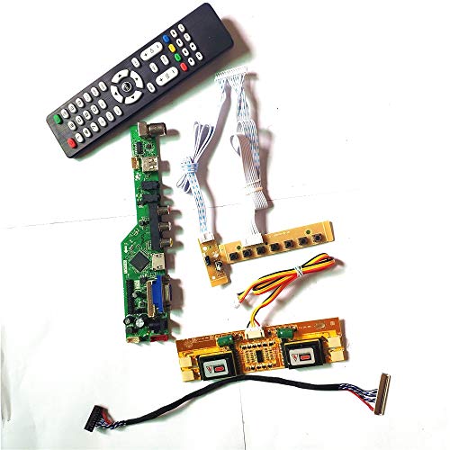Für LM201WE3-TLF5/TLF6 LCD-Display-Panel 4CCFL 30Pin LVDS T.V53 Controller Board Fernbedienung + Wechselrichter + Tastatur VGA HDMI AV USB RF Kit (LM201WE3-TLF5) von Ereno