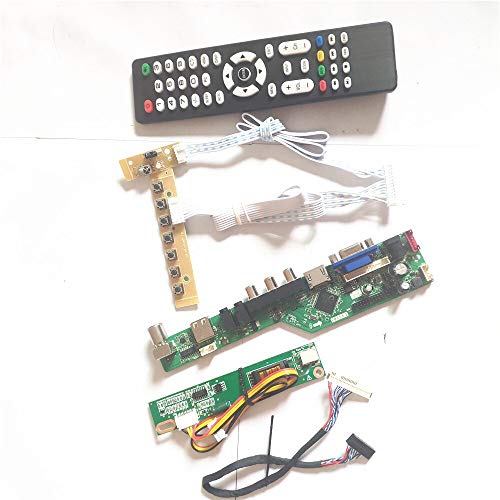 LP121X04-C2/B2 LVDS 20-Pin 1CCFL USB VGA HDMI AV RF T.V53 Controller Board Tastatur + Inverter + Fernbedienung LCD Panel Monitor DIY Kit (LP121X04-C2) von U/R