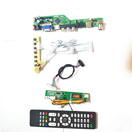 LP141WX1-TLA4/TLA5 LVDS 1CCFL 30-Pin HDMI VGA USB AV RF T.V53 Drive Card Board Keyboard + Remote + Inverter LCD Panel Monitor Kit (LP141WX1-TLA4) von U/R