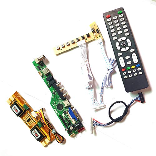 LTM190E1-L01/L03 HDMI VGA USB AV LVDS 4CCFL 30Pin T.V53 Drive Card Board LCD Panel Monitor Tastatur + Fernbedienung + Inverter DIY Kit (LTM190E1-L01) von U/R