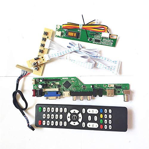 LTN154AT01-A01/A03 T.V53 Controller-Board 1CCFL 30-Pin LVDS LCD Display Panel VGA HDMI AV USB RF Fernbedienung + Inverter + Tastatur Kit (LTN154AT01-A03) von U/R