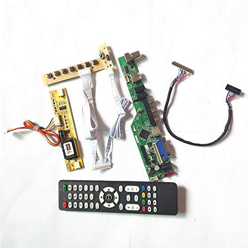 M200RW01 V2 V3 T.V56 Laufwerkskartenplatine LCD Panel Monitor Tastatur + Fernbedienung + Wechselrichter LVDS 2CCFL 30pin HDMI VGA USB AV RF DIY Kit (M200RW01 V2) von U/R