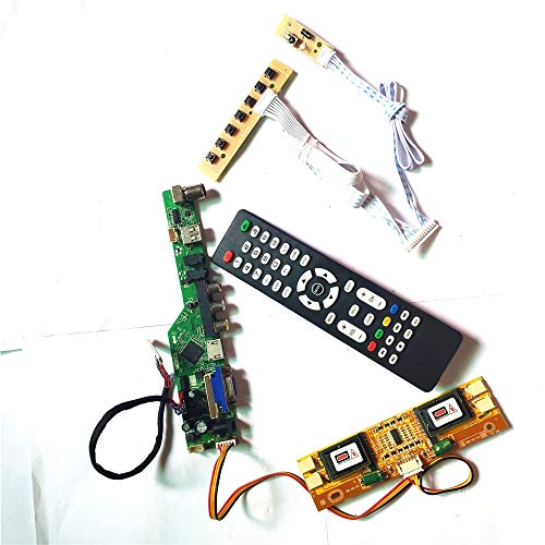 MT190AW01 V.0 V.1 V.3 4CCFL 30Pin LVDS TV53 Controller Board LCD Display Fernbedienung + Inverter + Tastatur VGA HDMI AV USB RF DIY Kit (MT190AW01 V.3) von U/R