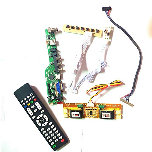 MT190AW02 V.0 V.A V.Y LCD Monitor HDMI VGA USB AV RF Tastatur + Fernbedienung + Wechselrichter LVDS 4CCFL 30Pin TV53 Drive Card Board DIY Kit (MT190AW02 V.Y) von U/R