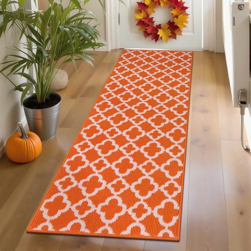 U'Artlines Läufer für Flur, 6 x 1,8 m, rutschfest, für Küche, Boden, Teppichläufer, Orange und Weiß, geometrisches Muster, maschinenwaschbar, für Eingangsbereich, Badezimmer U'Artlines Läufer für Flur, 6 x 1,8 m, rutschfest, für Küche, Boden, Teppichläufer, Orange und Weiß, geometrisches Muster, maschinenwaschbar, für Eingangsbereich, Badezimmer von U'Artlines