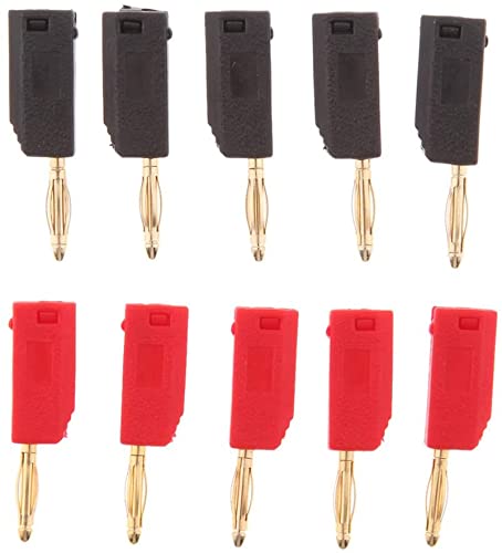 10 Stück Schwarz & Rot 2mm Bananenstecker Versenkbarer Mantel Stapelbarer Draht Löt Multimeter Messleitungen Enden Adapter mit Bananenbuchse BuchseNützlich und praktisch von U-K