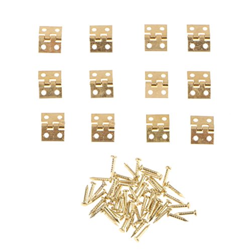 24Pcs Kleine Mini Metallscharniere Schmuckkästchen Puppenhaus Scharniere 8mmx10mm Gold Silber FarbeNützlich und praktisch von U-K