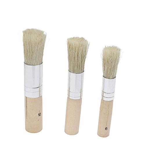 3 Stück Kreidefarbe Wachspinsel Set - Naturborsten Rundpinsel 20mm 30mm 50mm Das Beste Werkzeug für Möbel, Wohnkultur, Wachsen, Glasieren Keramik Nützlich und praktisch von U-K