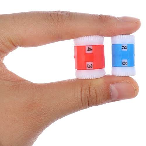 4 STÜCKE / Los 2 Groß Rot + 2 Klein Blau Kunststoff Strickstricknadeln Reihenzähler (Groß 2,2 * 1,5 cm + Klein 2,2 * 1,2 cm) Nützlich und praktisch von U-K
