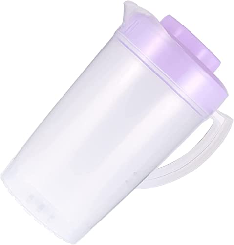 Großer Wasserkrug mit Deckel Kunststoff-Wasserkaraffe Eistee-Krug Kanne für Wasser Teesaft Limonade Getränk 2L LilaNützlich und praktisch von U-K