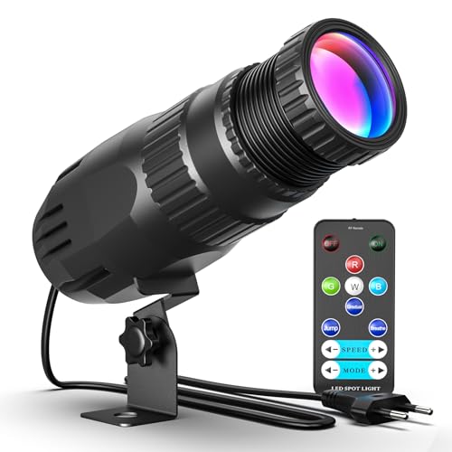 20W Pinspot LED Licht RGBW 4 en 1 Spiegelkugelprojektor 4 Modi LED Punktstrahler mit Fernbedienung Mini Spot Bühnenlicht für Bar Disco Party Hochzeit Tanzhallen von U`King
