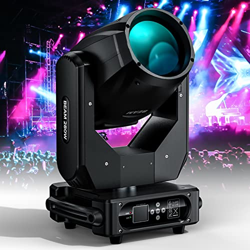 U`King 280W 10R (8000K) Moving Head LED Bühnenlicht, RGBW Partylicht Strahler Scheinwerfer mit 15 Farben/17 Muster/2 Prismen DMX512 für Lives Konzerte Drama DJ Bar von U`King