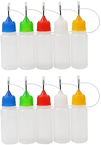 U-M 10 Packungen Präzisionsspitze Applikator Flaschen Feine Spitze Kleber Gerät Flasche Für DIY Quilling Handwerk, Acrylmalerei von U-M