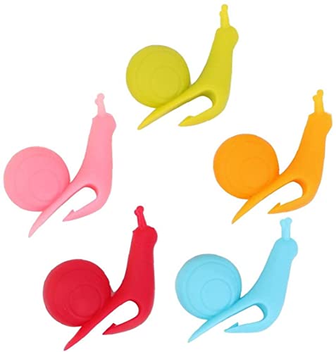 5 Teile/Satz Süße Schneckenform Teebeutel Clip Tasse Becher Teesiebe Sieb Clips Party Decor Zufällige Farbe Silikon Teebeutelhalter Nettes Design von U-M