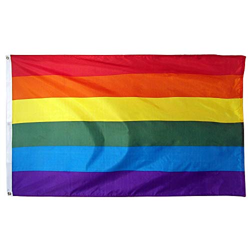 Regenbogen-Flagge mit hellen Farben, passend für Gartenhaus, Outdoor-Banner, 90 x 150 cm, kreative und exquisite Verarbeitung von U-M