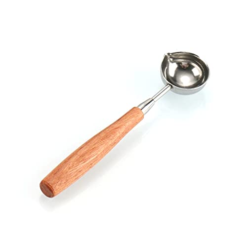 Generic ZWSR Siegel Wachslöffel Schmelzlöffel Wachsdichtungssatz Wachsdichtungsofen Ofentopf Siegelstempel Buchstabe Wachsdichtungsstempel (Langer Löffel) Nützlich und praktisch, Holz metall von Angelkiss