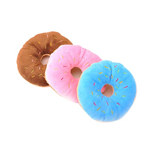 U-M Hundespielzeug, Donut-Form, quietschend, für Welpen, Hunde, Katzen, Kätzchen, Geräusche, zufällige Farbe, robust und praktisch von U-M