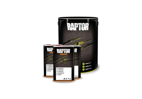 U-POL RAPTOR 2K Lack Gebinde-Set Schwarz (9L Lack + 3L Härter) - uv-beständige strukturierte KFZ, LKW, Boot & Campervan Beschichtung von U-POL