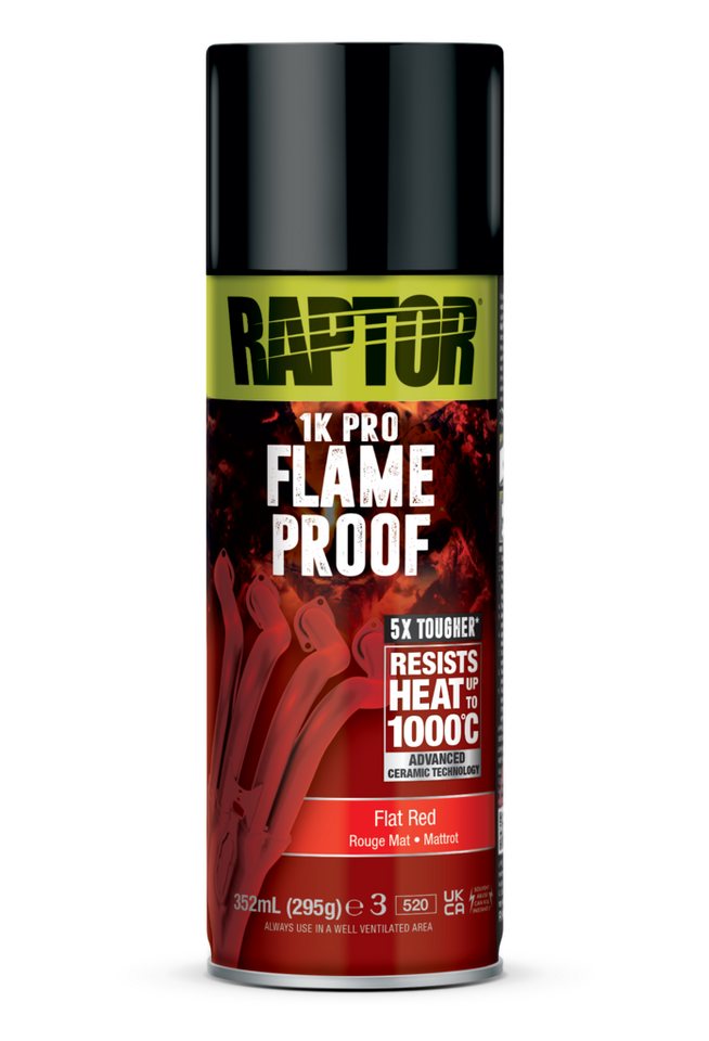 U-POL Sprühlack RAPTOR FEUERFEST - Hitzebeständig bis 1000°C - auf Auspuffkrümmer usw., Hitzebeständig bis 1000°C von U-POL