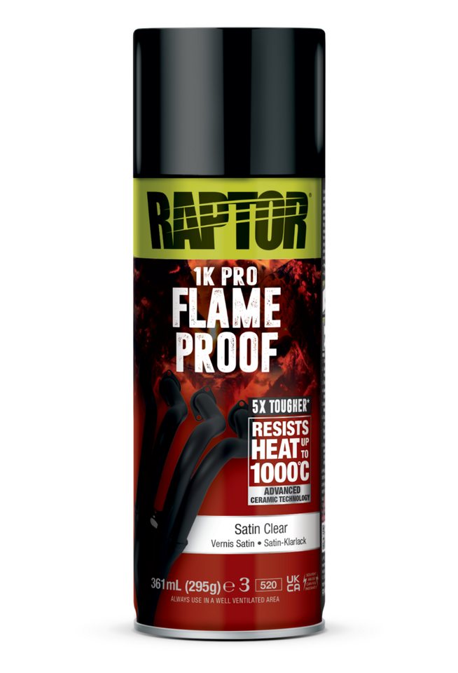 U-POL Sprühlack RAPTOR FEUERFEST - Hitzebeständig bis 1000°C - auf Auspuffkrümmer usw., Hitzebeständig bis 1000°C von U-POL