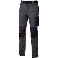 U-power - Arbeitshose Stretch Multitaschen Frau atom - Grau/Fuchsia s - fr (38/40) - eu (44/46) von Polti