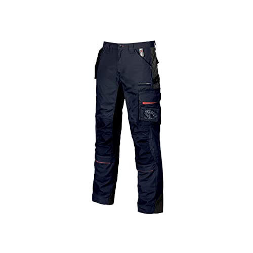 U-Power RACE, Arbeitshose für Herren, Cargohose mit elastischem Bund, mit Kniepolstertaschen, mehreren Taschen, bequemem Stoff, strapazierfähiger, strapazierfähiger Oberbekleidung - Deep Blue 58 von U-POWER