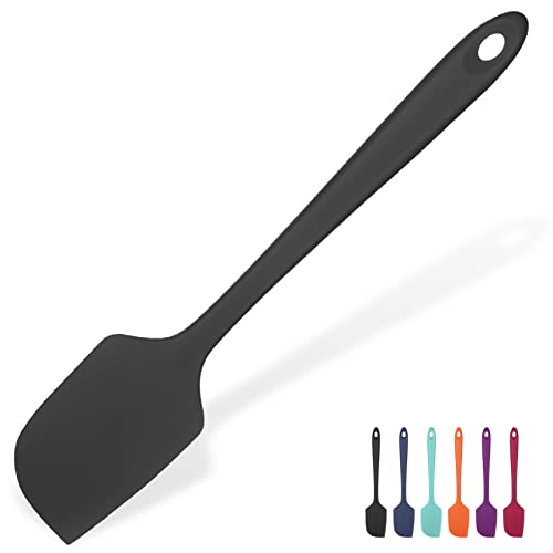 315℃ Hitzebeständiger Großer Silikon Spatel: U-Taste Antihaft Flexibler Nahtloser Teigschaber, Backen Kochen Silikon Küchenutensilien mit Nylonkern zum Mischen Rühren Schaben (29cm, Schwarz) von U-Taste