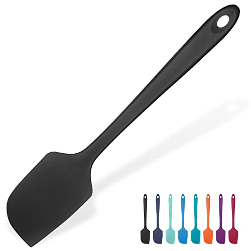 315℃ Hitzebeständiger Großer Silikon Spatel: U-Taste Antihaft Flexibler Nahtloser Teigschaber, Backen Kochen Silikon Küchenutensilien mit Nylonkern zum Mischen Rühren Schaben (29cm, Schwarz) von U-Taste