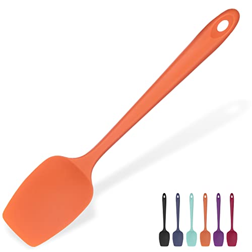 315℃ Hochhitzebeständiger Silikon Löffel Spatel: U-Taste Flexibler Nahtloser Gummispatel, Backen Kochen Silikon Teigschaber für Antihaftbeschichtetes Kochgeschirr Mischen Schaben (29cm, Orange) von U-Taste