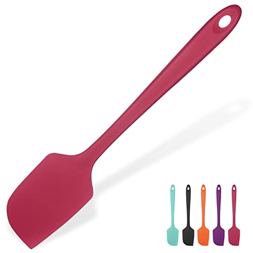 35,6cm Extra Großer Silikon Spatel: U-Taste 315℃ Hitzebeständiger Langer Flexibler Gummispatel für Schalen & Antihaft-kochgeschirr, Nahtloses Backen Teigschaber für Mischen Schaben Kochen (Rot) von U-Taste