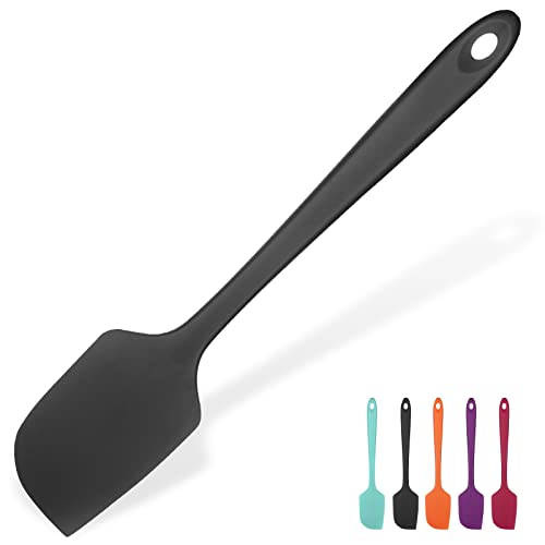 35,6cm Extra Großer Silikon Spatel: U-Taste 315℃ Hitzebeständiger Langer Flexibler Gummispatel für Schalen & Antihaft-kochgeschirr, Nahtloses Backen Teigschaber für Mischen Schaben Kochen (Schwarz) von U-Taste