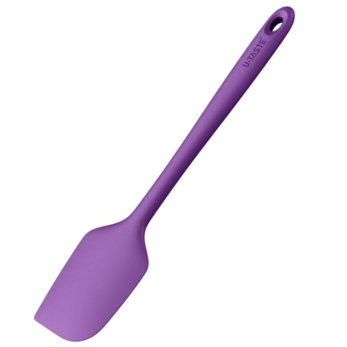 U-Taste 35,6cm Extra Großer Silikon Spatel: 250℃ Hitzebeständiger Langer Flexibler Gummispatel für Schalen & Antihaft-kochgeschirr, Nahtloses Backen Teigschaber für Mischen Schaben Kochen (Lila) von U-Taste