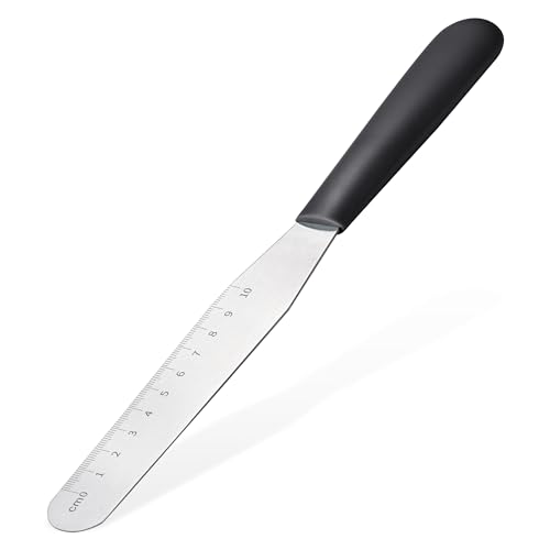 U-Taste Glasurspachtel, Torten Palettenmesser mit 15 cm gerader Edelstahlklinge, Streichpalette mit rutschfestem PP-Griff zum Dekorieren von Kuchen, Backen, Gebäck, Creme, Butter (Schwarz) von U-Taste