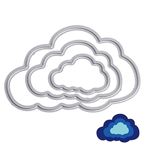 3pcs Wolken DIY Stanzschablone, U-horizon Clouds Cutting Dies Papierbasteln Schablonen für Scrapbooking, Fotoalbum, Karte, Papier Dekoration, Geschenk von U-horizon