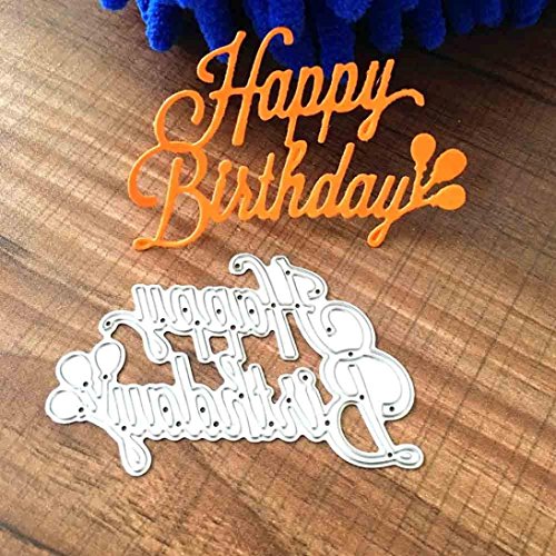 Happy Birthday DIY Stanzschablone, U-horizon Cutting Dies Papierbasteln Schablonen für Scrapbooking, Fotoalbum, Karte, Papier Dekoration, Geschenk von U-horizon