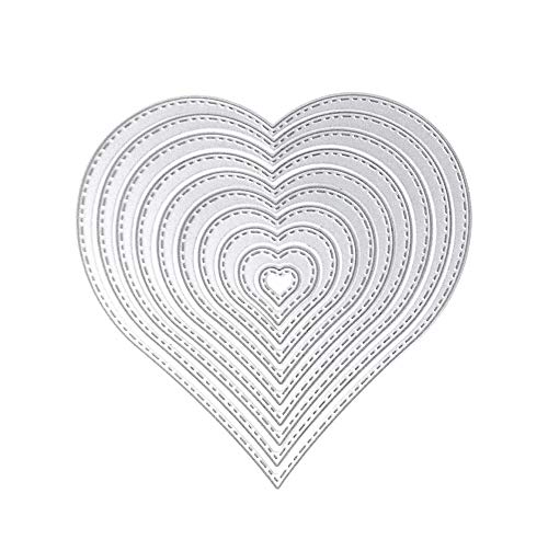Stanzschablone Herz, U-horizon 10pcs LOVE Heart Cutting Dies Metall Schablonen Papierbasteln für DIY Scrapbooking, Fotoalbum Dekoration, Karte, Papier, Geschenk von U-horizon