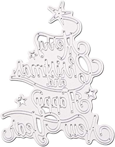 U-Horizon Stanzschablonen mit Aufschrift "Merry Christmas", zum Basteln, Scrapbooking, Metallprägung, Schablone für Album, Papier, Karten, Kunsthandwerk (Merry Christmas and Happy New Year) von U-horizon