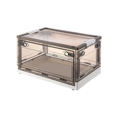 3 x U.Uberlux Aufbewahrungsbox auf Rollen mit Deckel transparent, 4 Seiten Öffnung, faltbare Box, Faltbox, Ordnungsboxen, Box, Kiste, Kunststoffkiste, 54 x 36 x 30 cm von U. Uberlux