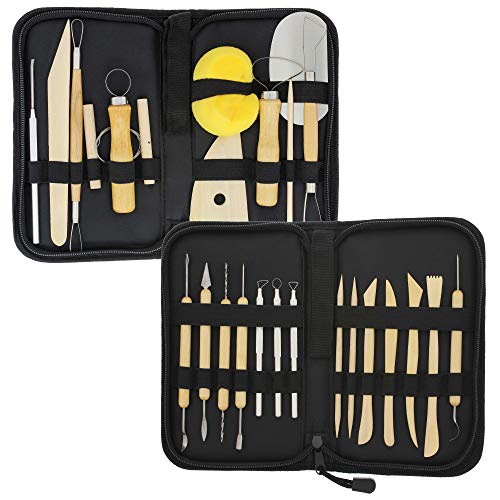 US Art Supply 26-Piece Pottery & Clay Sculpting Tool Sets with Canvas Cases by US Art Supply von U.S. Art Supply
