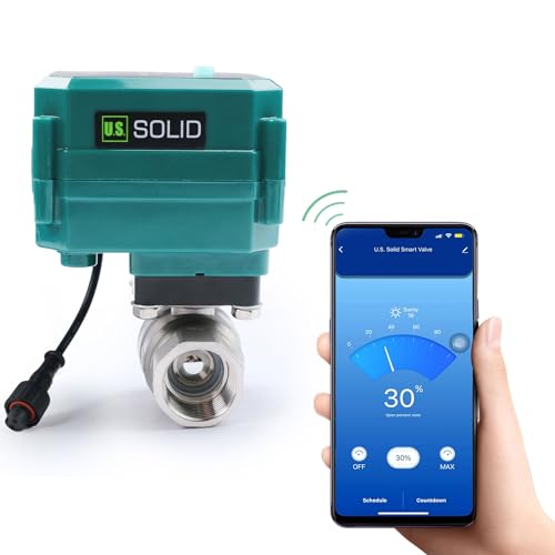 1" Intelligenter Motorisierter Kugelhahn WiFi- App Mobiler ferngesteuerter elektrischer Kugelhahn aus Edelstahl mit manuellem Schalter, 5-V-DC-USB-Anschluss, G-Gewinde von U.S. Solid