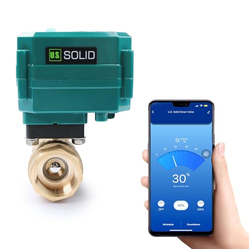1" Intelligenter Motorisierter Kugelhahn WiFi- App Mobiler ferngesteuerter elektrischer Kugelhahn aus Messing mit manuellem Schalter, 5-V-DC-USB-Anschluss, G-Gewinde von U.S. Solid