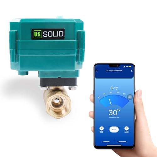 3/4" Intelligenter Motorisierter Kugelhahn WiFi- App Mobiler ferngesteuerter elektrischer Kugelhahn aus Messing mit manuellem Schalter, 5-V-DC-USB-Anschluss, G-Gewinde von U.S. Solid