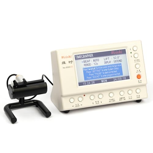 Weishi Timegrapher Nr.6000, Multifunktionaler Uhrentester, Uhren-Timing-Maschine für Uhrmacher, Uhrenkalibrierungswerkzeug mit LCD-Bildschirm von U.S. Solid
