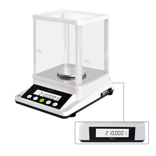 U.S. SOLID 0,001 g Präzisionswaage - Digitale analytische Lab-Waage - Elektronische Präzisionswaage mit einer Genauigkeit von 1 mg und 2 LCD-Bildschirmen - 210 g / 0,001 g von U.S. Solid