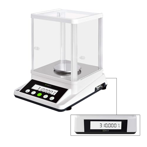 U.S. SOLID 0,001 g Präzisionswaage - Digitale analytische Lab-Waage - Elektronische Präzisionswaage mit einer Genauigkeit von 1 mg und 2 LCD-Bildschirmen - 310 g / 0,001 g von U.S. Solid